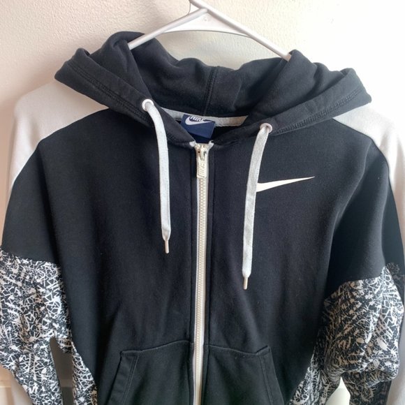 Nike Black, White, & Neon Green Paint Splatter Print Full Zip Jacket - Picture 5 of 7